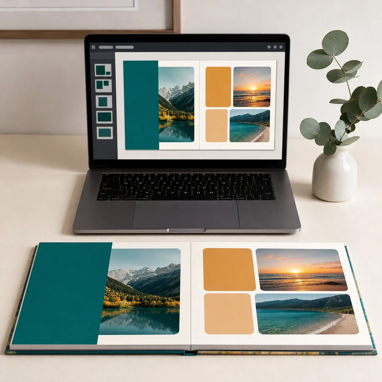 Онлайн-редактор фотокниги JoyBook на ноутбуке